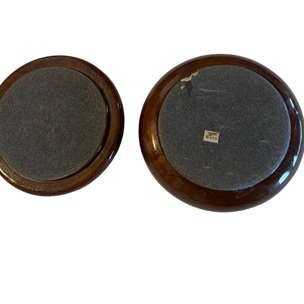 Beautiful Vintage Wooden Resin Ring Container with Onyx Cross